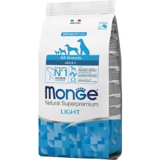 Сухий корм Monge Dog All Breeds Adult Light 12 кг для дорослих собак з лососем та рисом