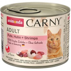 Вологий корм Animonda 200 г для дорослих котів з індичкою куркою та креветками